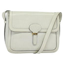 Salvatore Ferragamo Shoulder Bag Leather White Gold Auth BA4716-1