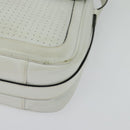 Salvatore Ferragamo Shoulder Bag Leather White Gold Auth BA4716-14