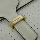 Salvatore Ferragamo Shoulder Bag Leather White Gold Auth BA4716-17