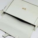 Salvatore Ferragamo Shoulder Bag Leather White Gold Auth BA4716-18