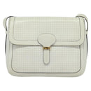 Salvatore Ferragamo Shoulder Bag Leather White Gold Auth BA4716-13