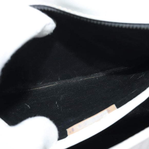 Salvatore Ferragamo Shoulder Bag Leather White Gold Auth BA4716