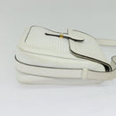 Salvatore Ferragamo Shoulder Bag Leather White Gold Auth BA4716-4