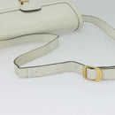 Salvatore Ferragamo Shoulder Bag Leather White Gold Auth BA4716-7