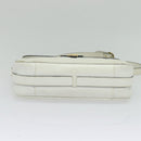 Salvatore Ferragamo Shoulder Bag Leather White Gold Auth BA4716-5