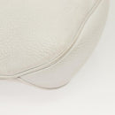 BURBERRY Shoulder Bag Leather White Silver Auth BA4718-15
