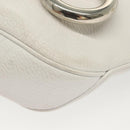 BURBERRY Shoulder Bag Leather White Silver Auth BA4718-9