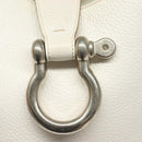 BURBERRY Shoulder Bag Leather White Silver Auth BA4718-10