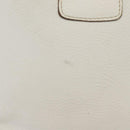 BURBERRY Shoulder Bag Leather White Silver Auth BA4718-3