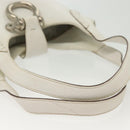 BURBERRY Shoulder Bag Leather White Silver Auth BA4718-8