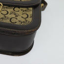 CELINE C Sulky Horsebit Shoulder Bag Canvas Leather Brown Gold Auth BA4723-14