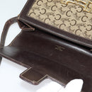 CELINE C Sulky Horsebit Shoulder Bag Canvas Leather Brown Gold Auth BA4723-10