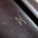 CELINE C Sulky Horsebit Shoulder Bag Canvas Leather Brown Gold Auth BA4723-18