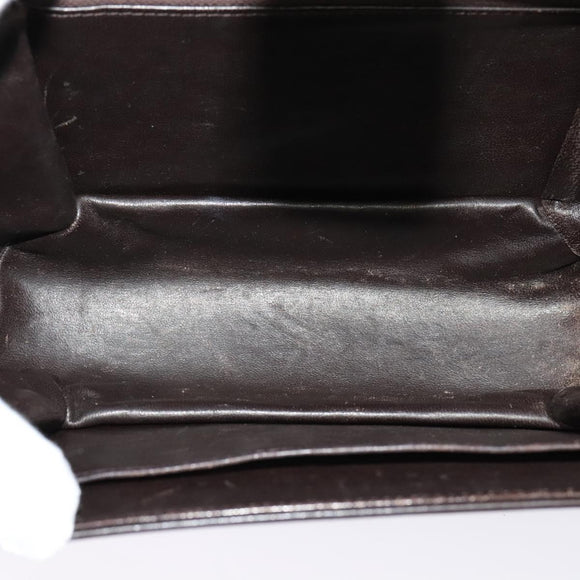 CELINE C Sulky Horsebit Shoulder Bag Canvas Leather Brown Gold Auth BA4723