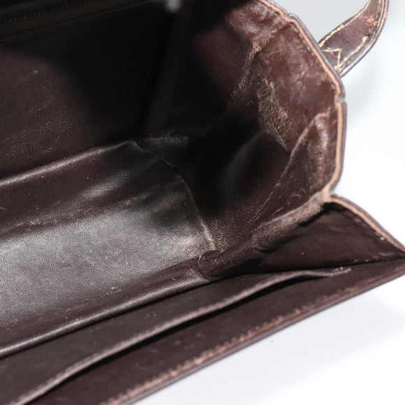 CELINE C Sulky Horsebit Shoulder Bag Canvas Leather Brown Gold Auth BA4723