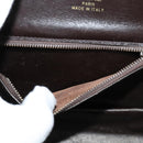 CELINE C Sulky Horsebit Shoulder Bag Canvas Leather Brown Gold Auth BA4723-12