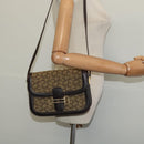 CELINE C Sulky Horsebit Shoulder Bag Canvas Leather Brown Gold Auth BA4723-21