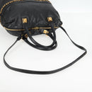 Chloe Hand Bag Leather 2way Black Gold Auth BA4725-10