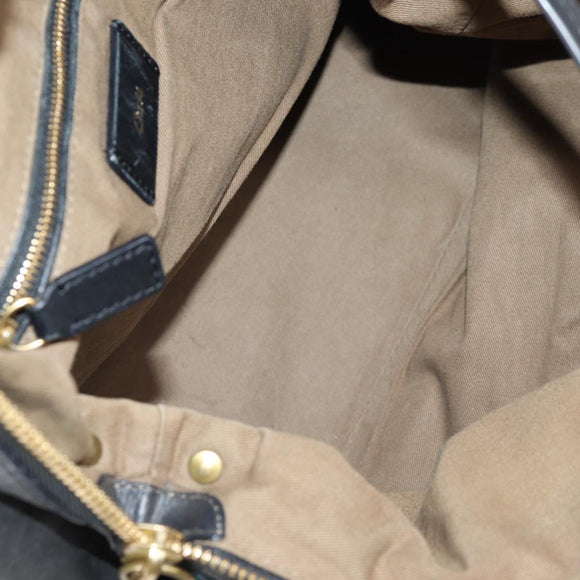 Chloe Hand Bag Leather 2way Black Gold Auth BA4725