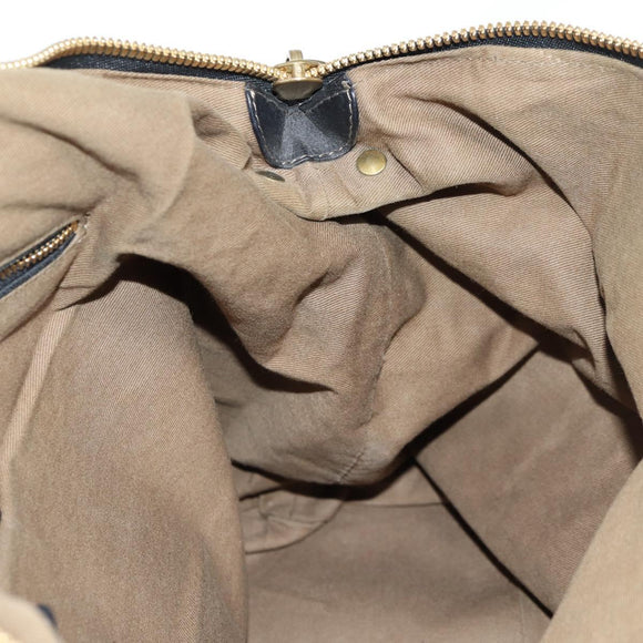 Chloe Hand Bag Leather 2way Black Gold Auth BA4725