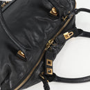 Chloe Hand Bag Leather 2way Black Gold Auth BA4725-6