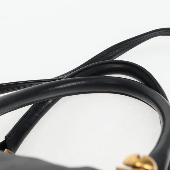 Chloe Hand Bag Leather 2way Black Gold Auth BA4725