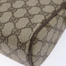 GUCCI GG Supreme Web Sherry Line Clutch Bag PVC Beige Gold Auth BA4726-15