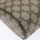 GUCCI GG Supreme Web Sherry Line Clutch Bag PVC Beige Gold Auth BA4726-16