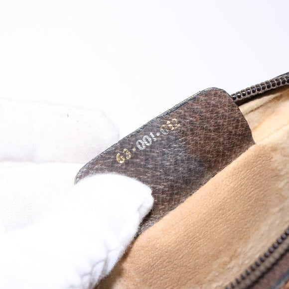 GUCCI GG Supreme Web Sherry Line Clutch Bag PVC Beige Gold Auth BA4726