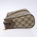 GUCCI GG Supreme Web Sherry Line Clutch Bag PVC Beige Gold Auth BA4726-4