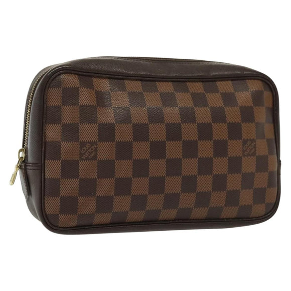 LOUIS VUITTON Damier Ebene Trousse Toilette Clutch Bag N47623 LV Auth BA4732