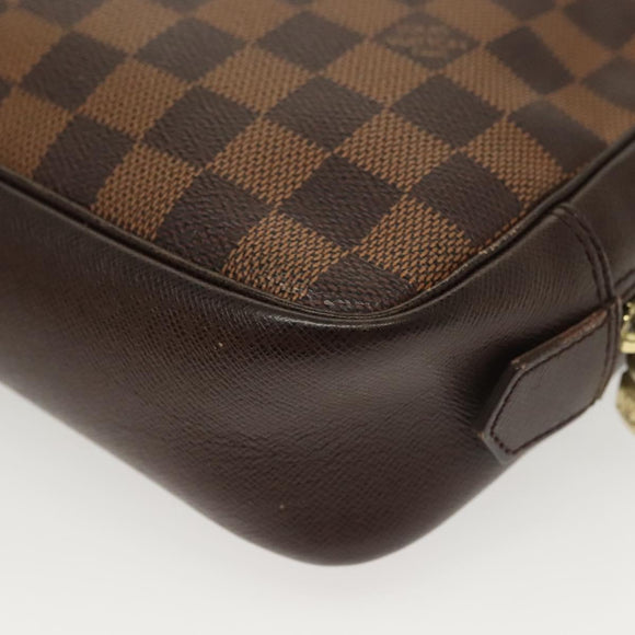 LOUIS VUITTON Damier Ebene Trousse Toilette Clutch Bag N47623 LV Auth BA4732