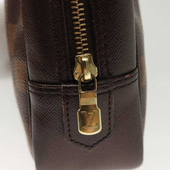 LOUIS VUITTON Damier Ebene Trousse Toilette Clutch Bag N47623 LV Auth BA4732