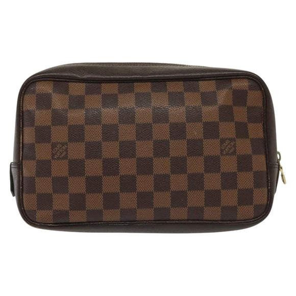LOUIS VUITTON Damier Ebene Trousse Toilette Clutch Bag N47623 LV Auth BA4732
