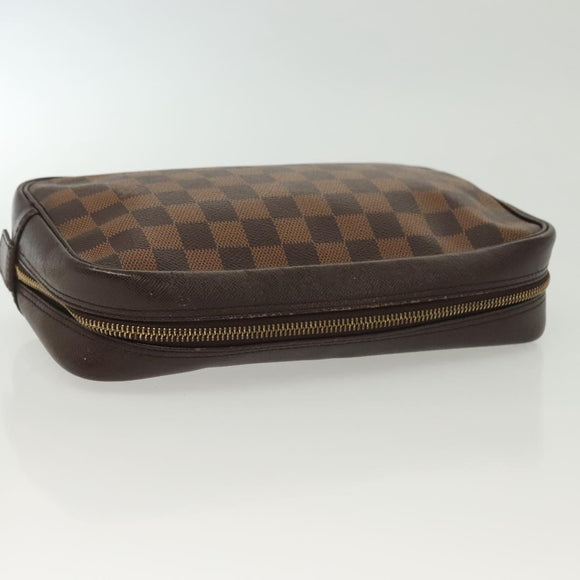 LOUIS VUITTON Damier Ebene Trousse Toilette Clutch Bag N47623 LV Auth BA4732