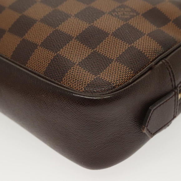 LOUIS VUITTON Damier Ebene Trousse Toilette Clutch Bag N47623 LV Auth BA4732