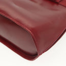 Salvatore Ferragamo Vala Chain Shoulder Bag Leather Bordeaux Gold Auth BA4735-11