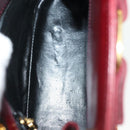 Salvatore Ferragamo Vala Chain Shoulder Bag Leather Bordeaux Gold Auth BA4735-16