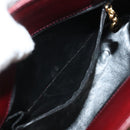 Salvatore Ferragamo Vala Chain Shoulder Bag Leather Bordeaux Gold Auth BA4735-19