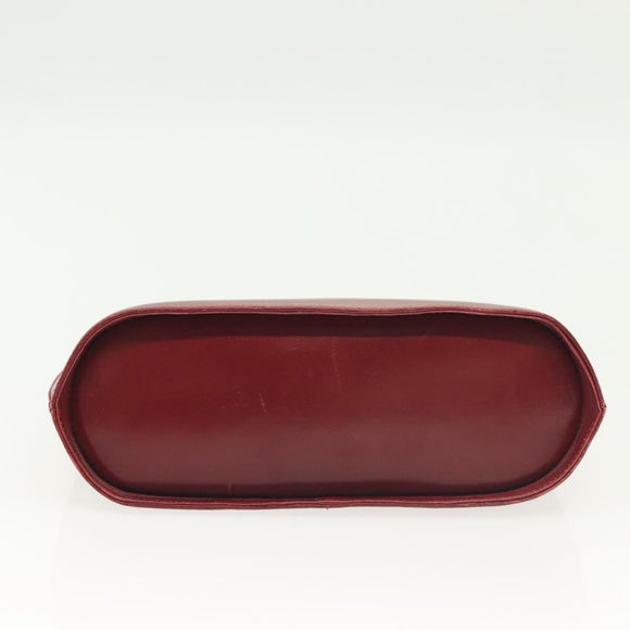 Salvatore Ferragamo Vala Chain Shoulder Bag Leather Bordeaux Gold Auth BA4735