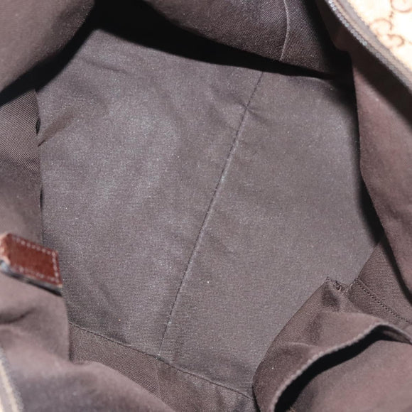 GUCCI GG Canvas Web Sherry Line Tote Bag Gold Beige 131228 Auth BA4742