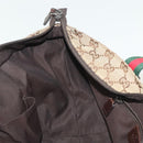 GUCCI GG Canvas Web Sherry Line Tote Bag Gold Beige 131228 Auth BA4742-21