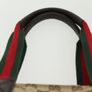 GUCCI GG Canvas Web Sherry Line Tote Bag Gold Beige 131228 Auth BA4742-14