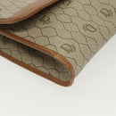 Christian Dior Honeycomb Canvas Chain Shoulder Bag PVC Beige Gold Auth BA4743-10