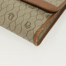 Christian Dior Honeycomb Canvas Chain Shoulder Bag PVC Beige Gold Auth BA4743-11