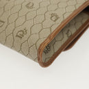 Christian Dior Honeycomb Canvas Chain Shoulder Bag PVC Beige Gold Auth BA4743-13