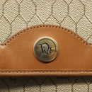 Christian Dior Honeycomb Canvas Chain Shoulder Bag PVC Beige Gold Auth BA4743-14