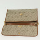 Christian Dior Honeycomb Canvas Chain Shoulder Bag PVC Beige Gold Auth BA4743-15