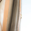 Christian Dior Honeycomb Canvas Chain Shoulder Bag PVC Beige Gold Auth BA4743-17