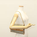 Christian Dior Honeycomb Canvas Chain Shoulder Bag PVC Beige Gold Auth BA4743-21